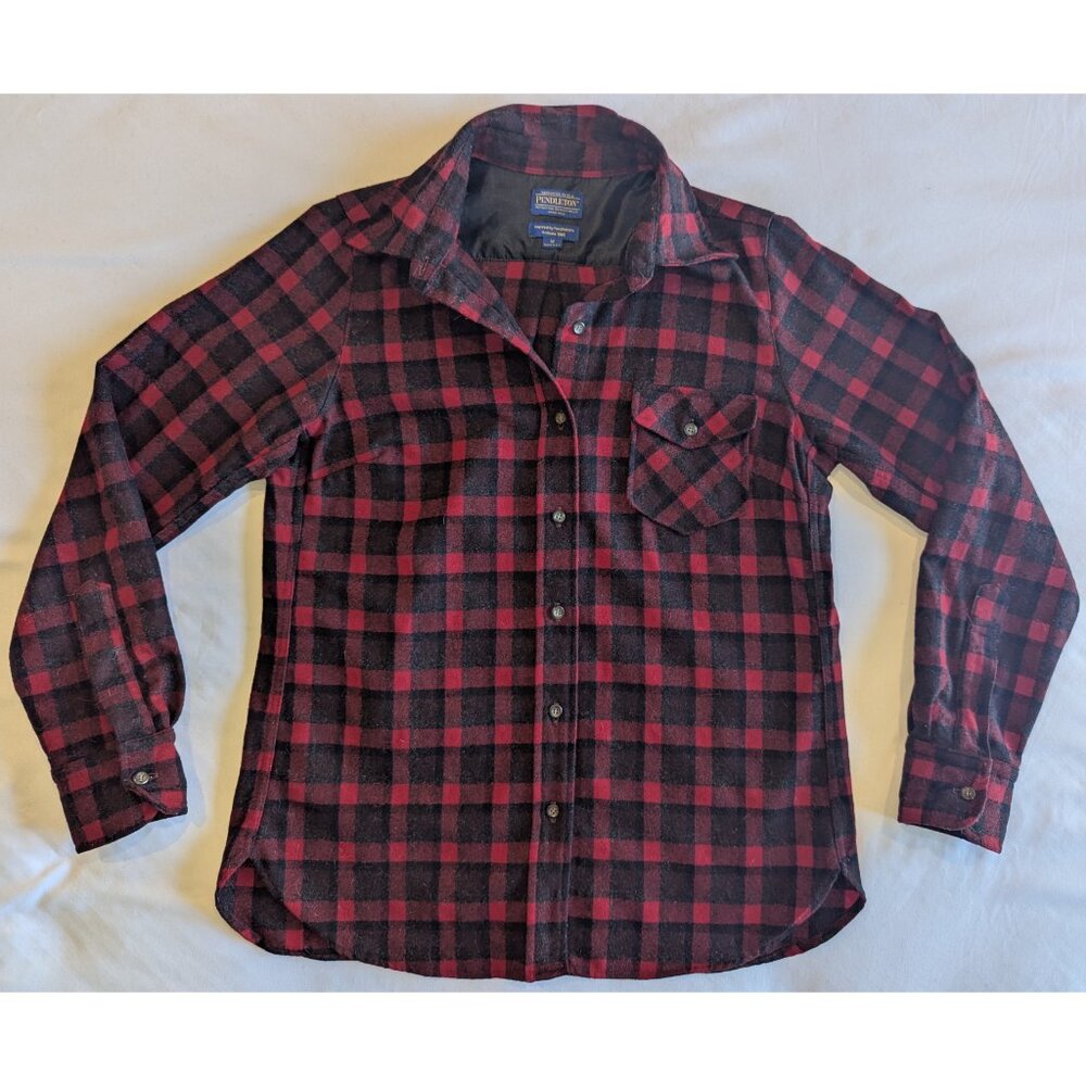 Pendleton Red and Black Flannel Button Up Shirt 1… - image 3